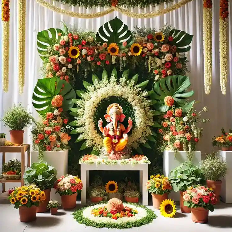 A Lotus-Themed Floral Ganpati