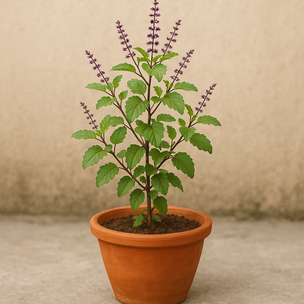 Tulsi plant baby plant in nursery pot