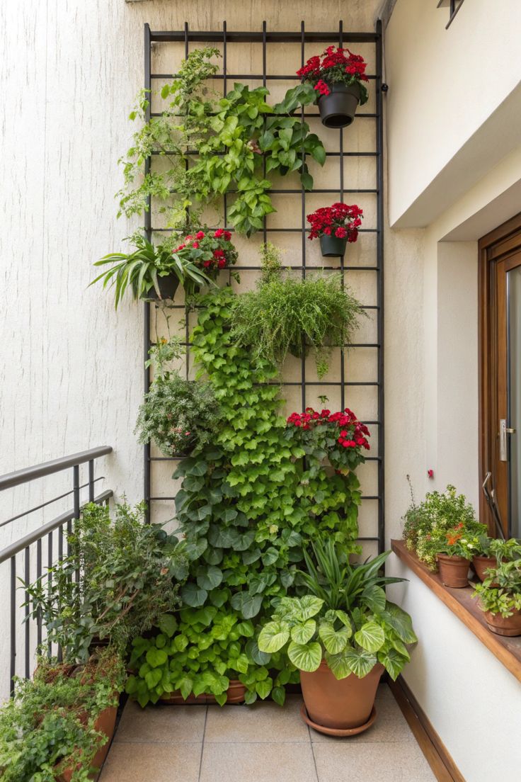 transform your balcony into a lush vertical garden where greenery climbs,