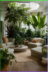 FLOURISH WHERE YOU LOUNGE, 20 X 20,Greenery for a Cozy and Inviting Space