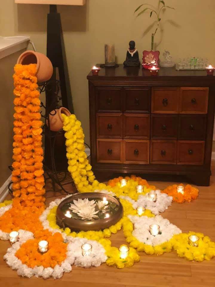 DIWALI DECORATION ON FLOOR