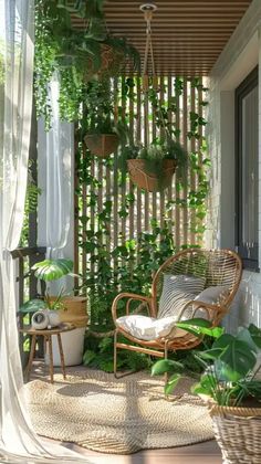 BALCONY SPACE WITH PLANTS,COZY CORNER
