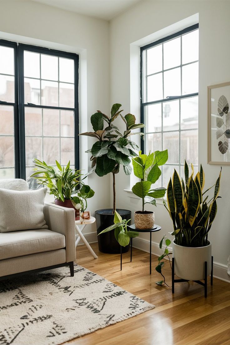 Transform your living room into a vibrant, relaxing haven with the natural beauty of indoor plants.