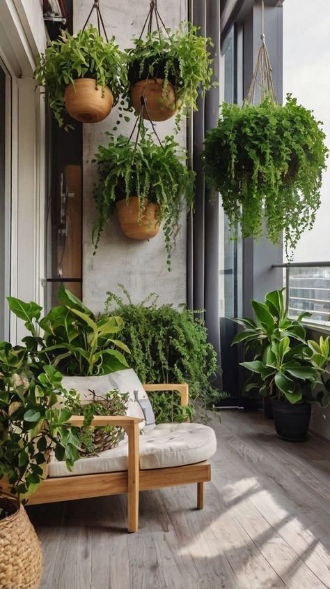 Floating Shelves and Hanging Plants for a Space-Saving Design