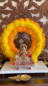 gnapati decoration of real flowers