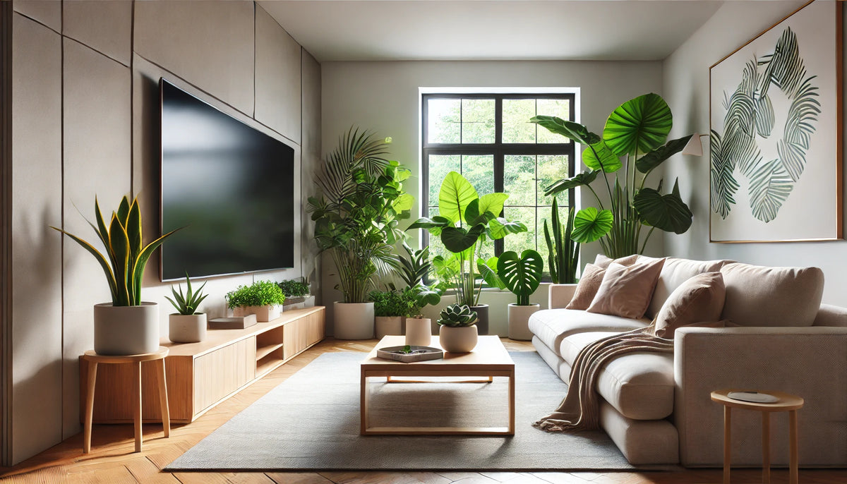 TV SYLISH UNIT WITH PLANTS